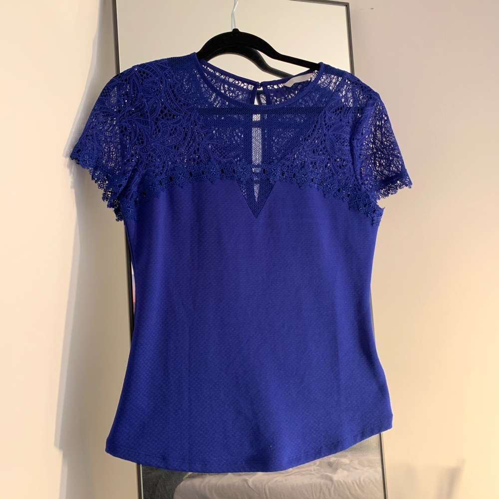 H&M Royal Blue Lace Blouse